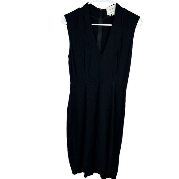 Kate Spade Black Sleeveless Gwendolyn Sheath Ponte Dress Size 0 - Picture 2 of 11